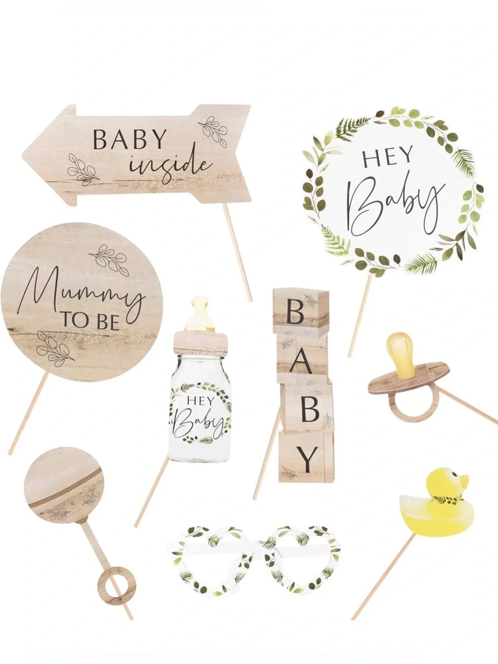 Twins Baby Shower Decoration Bundle – Backdrop, Sash, Props & Games